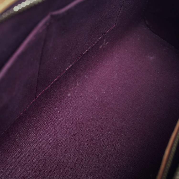 Pre Owned Louis Vuitton Rouge Fauviste Monogram Vernis Brea MM Bag
