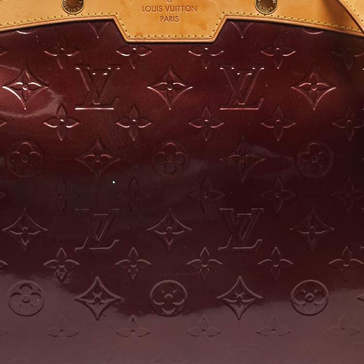 Pre Owned Louis Vuitton Rouge Fauviste Monogram Vernis Brea MM Bag