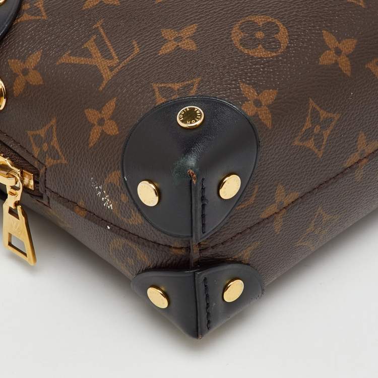Pre Owned Louis Vuitton Black Monogram Canvas and Leather Petite Malle Souple Bag