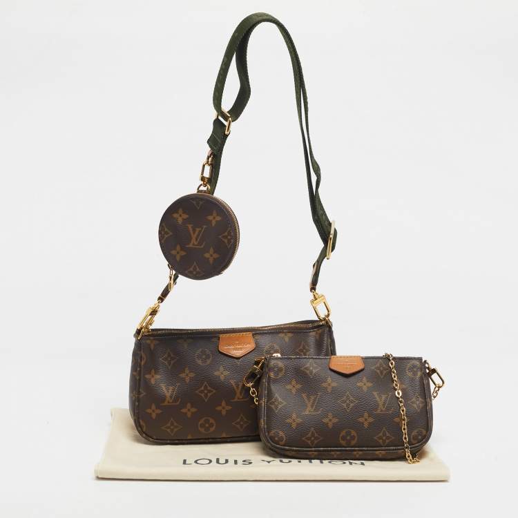 Pre Owned Louis Vuitton Khaki Monogram Canvas Multi Pochette Accessories Bag