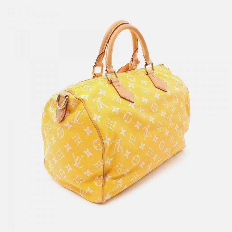 Pre Owned Louis Vuitton Yellow Monogram Speedy P9 Bandouliere 40