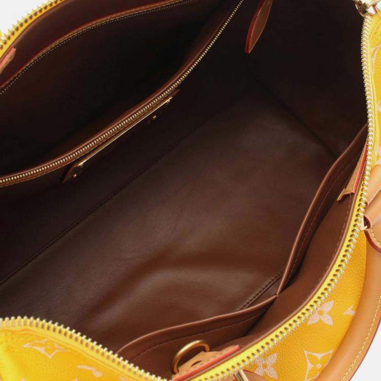 Pre Owned Louis Vuitton Yellow Monogram Speedy P9 Bandouliere 40