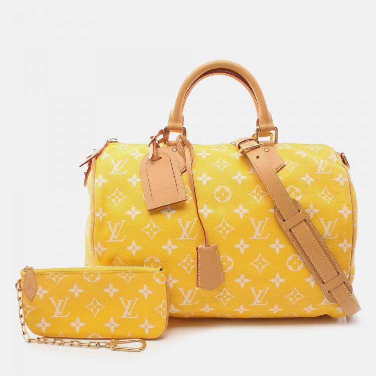 Pre Owned Louis Vuitton Yellow Monogram Speedy P9 Bandouliere 40