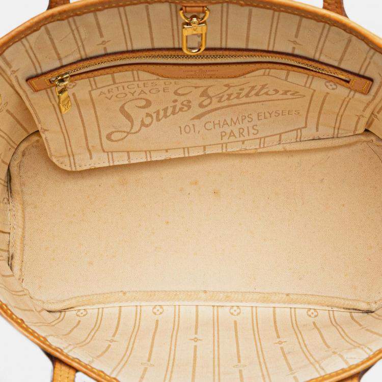 Pre Owned Louis Vuitton White Damier Azur Neverfull PM Bag