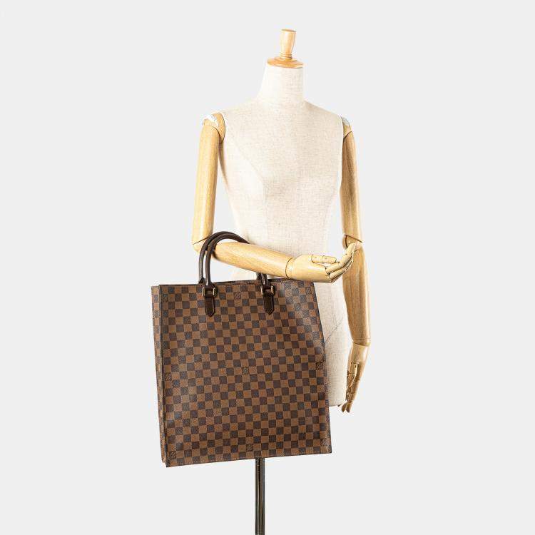 Pre Owned Louis Vuitton Brown Damier Ebene Sac Plat
