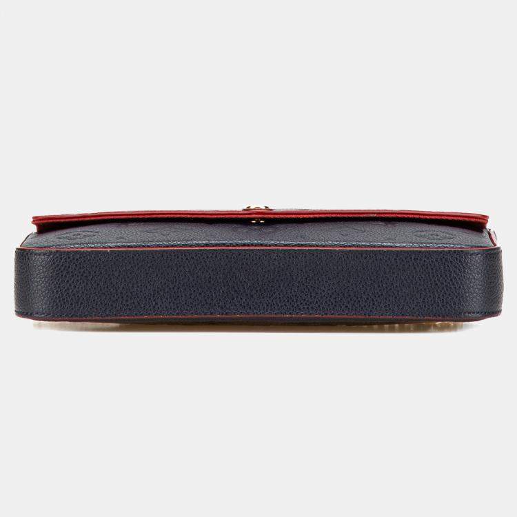 Pre Owned Louis Vuitton Navy Blue Monogram Empreinte Pochette Felicie