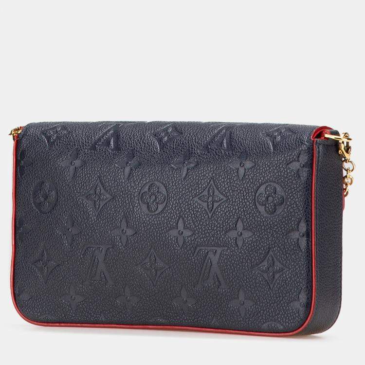 Pre Owned Louis Vuitton Navy Blue Monogram Empreinte Pochette Felicie