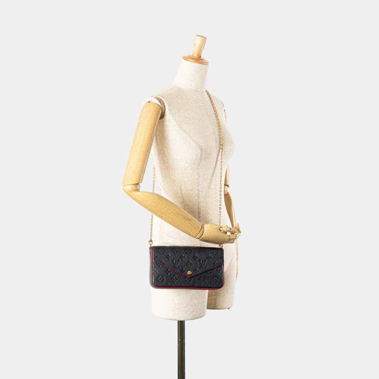Pre Owned Louis Vuitton Navy Blue Monogram Empreinte Pochette Felicie