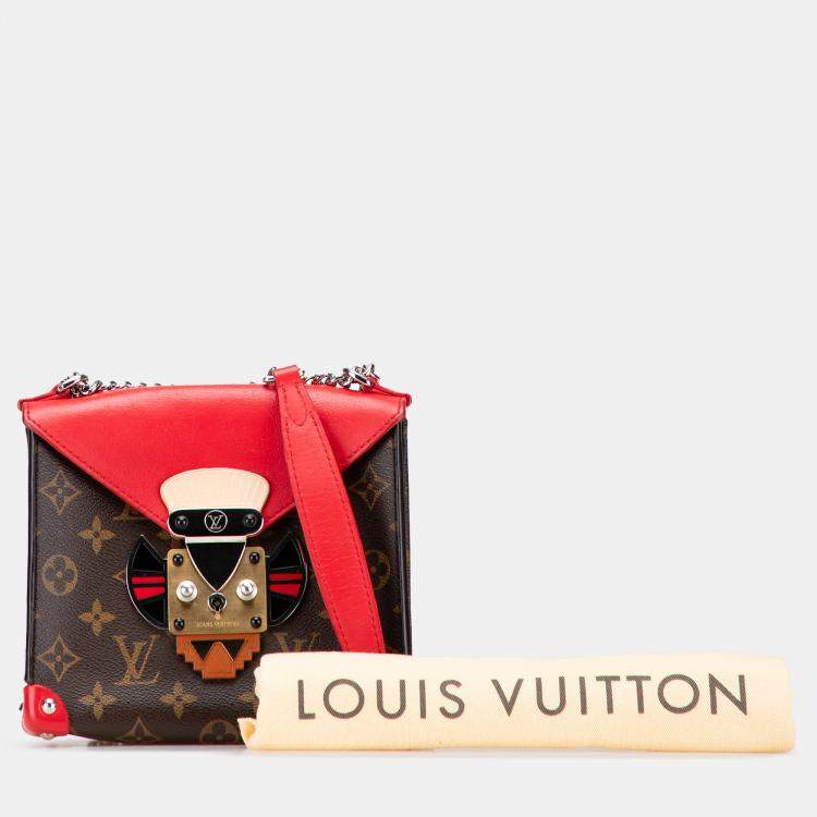 Pre Owned Louis Vuitton Brown Monogram Tribal Mask Pochette PM