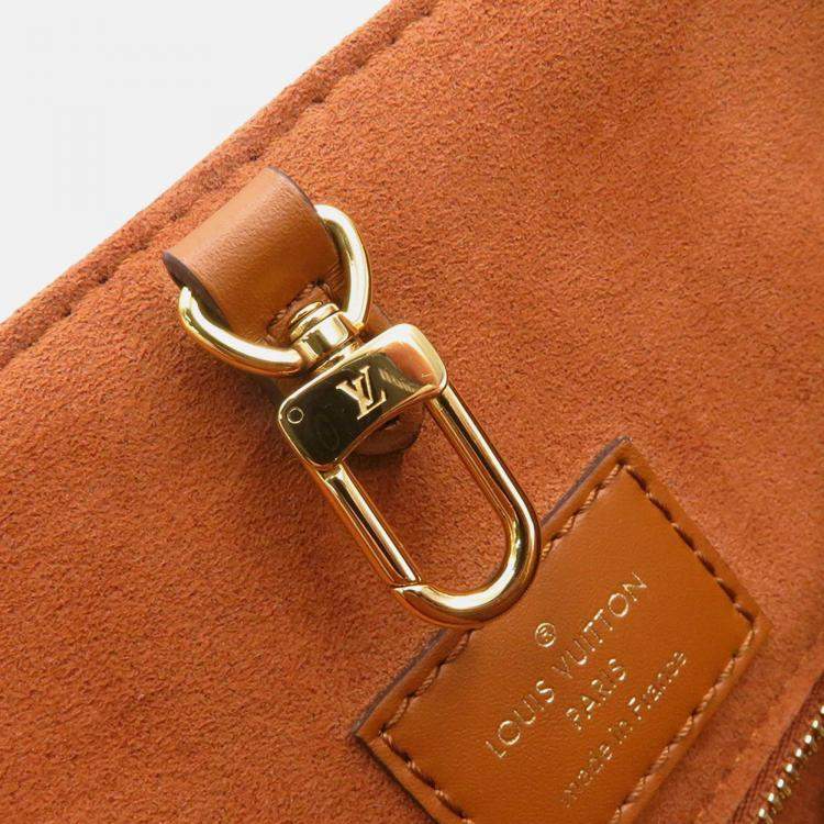 Pre Owned Louis Vuitton Fold Tote Cerise/Cream/Brown Monogram Calf Leather Size Pm