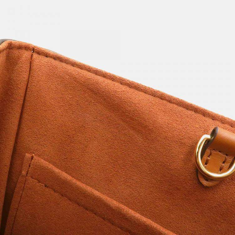 Pre Owned Louis Vuitton Fold Tote Cerise/Cream/Brown Monogram Calf Leather Size Pm