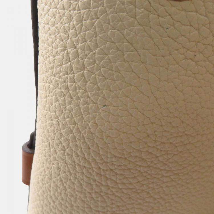 Pre Owned Louis Vuitton Fold Tote Cerise/Cream/Brown Monogram Calf Leather Size Pm