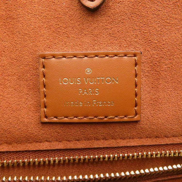 Pre Owned Louis Vuitton Fold Tote Cerise/Cream/Brown Monogram Calf Leather Size Pm
