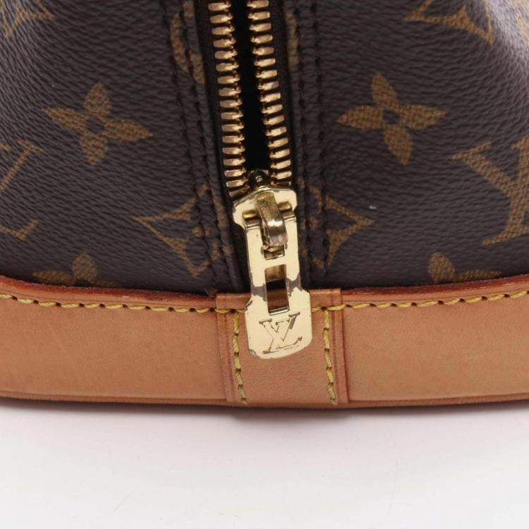 Pre Owned Louis Vuitton Alma Pm Handbag M51130 Monogram Canvas Leather Brown Used Women Lv
