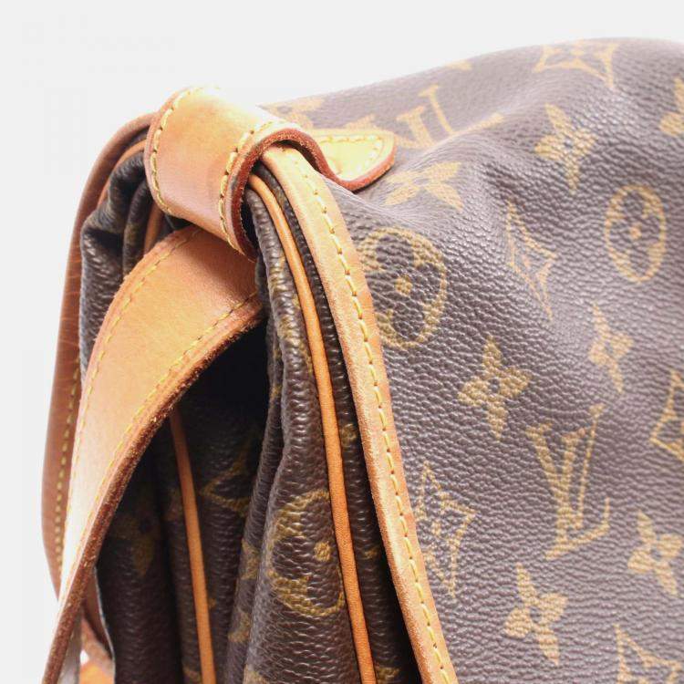 Pre Owned Louis Vuitton Saumur 35 Shoulder Bag M42254 Monogram Canvas Leather Brown Used