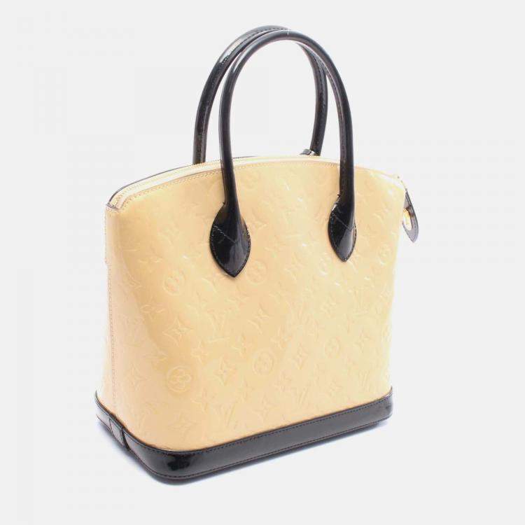 Pre Owned Louis Vuitton Lockit Pm Handbag M90251 Vernis Leather Beige Dune Used Women Lv