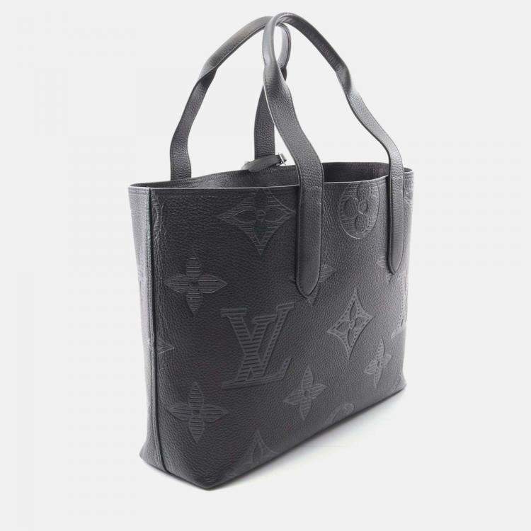 Pre Owned Louis Vuitton Cabas Voyage Nv Tote Bag M57290 Leather Monogram Giant Shadow Bk