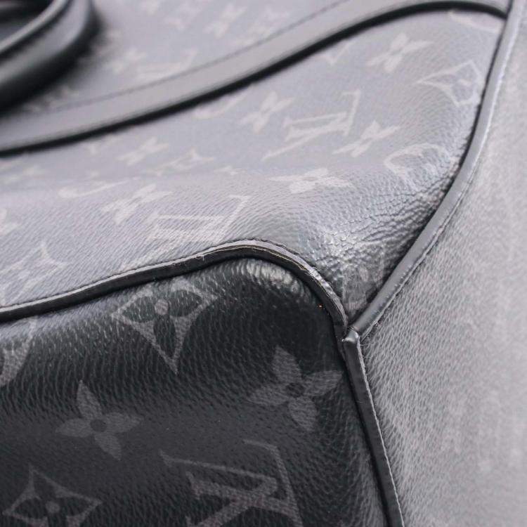 Pre Owned Louis Vuitton Sac Plat 24H Tote Bag M46451 Monogram Eclipse Canvas Leather Bk Lv