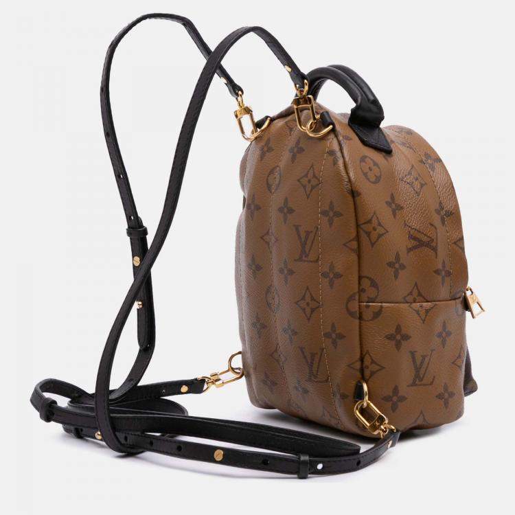 Pre Owned Louis Vuitton Brown Monogram Reverse Mini Palm Springs
