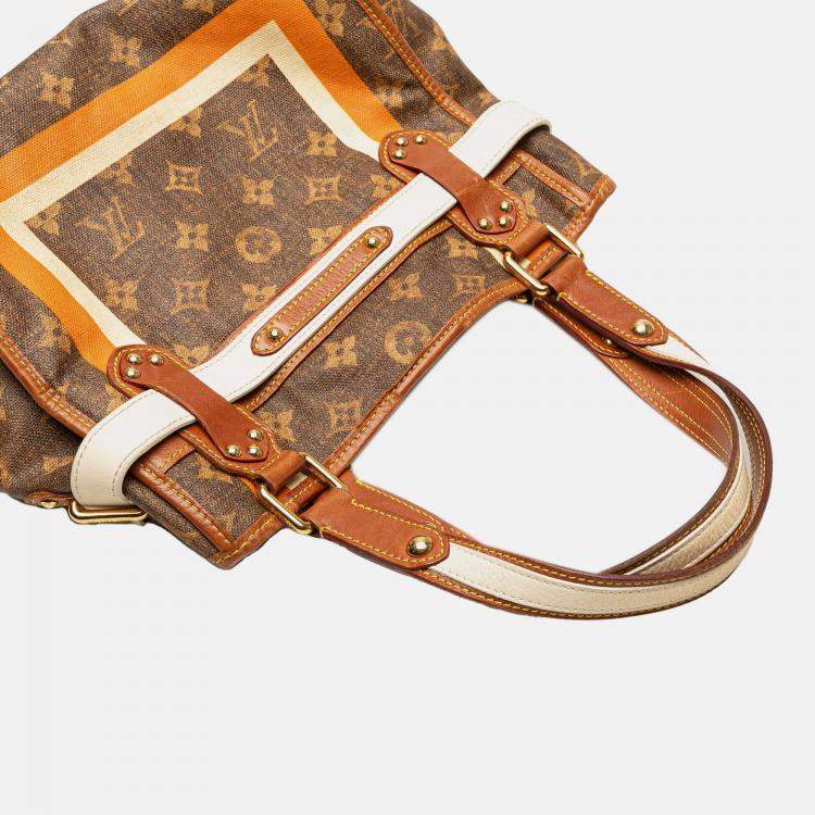 Pre Owned Louis Vuitton Brown Limited Edition Monogram Tisse Rayures PM