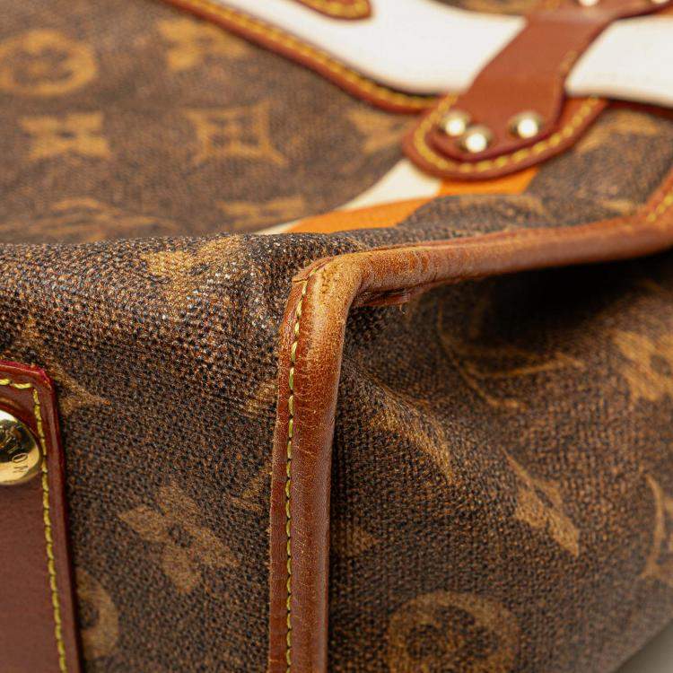 Pre Owned Louis Vuitton Brown Limited Edition Monogram Tisse Rayures PM