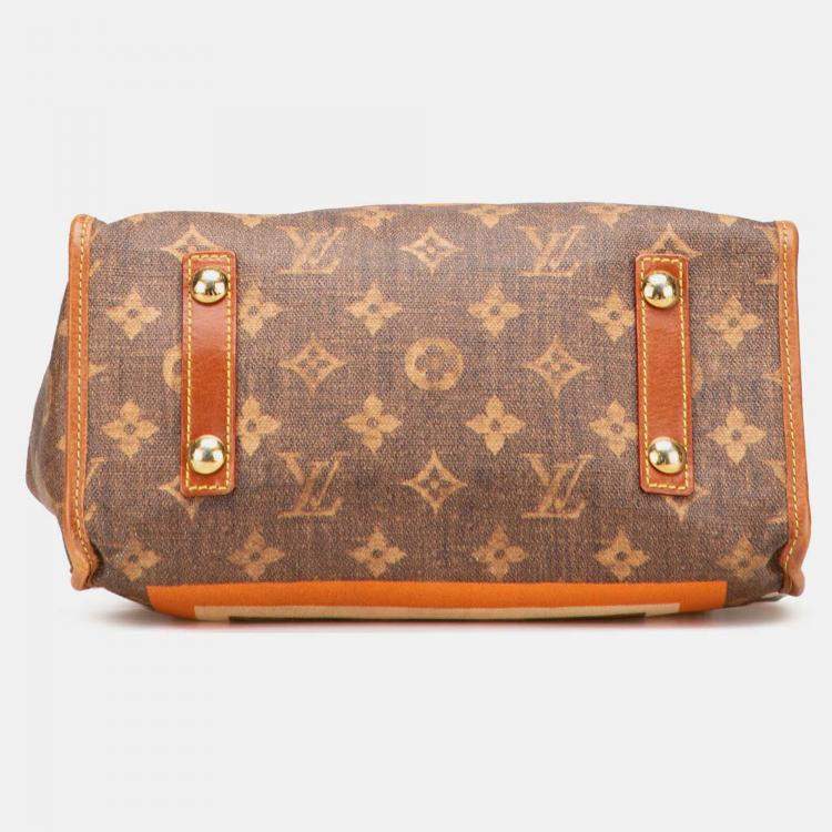 Pre Owned Louis Vuitton Brown Limited Edition Monogram Tisse Rayures PM