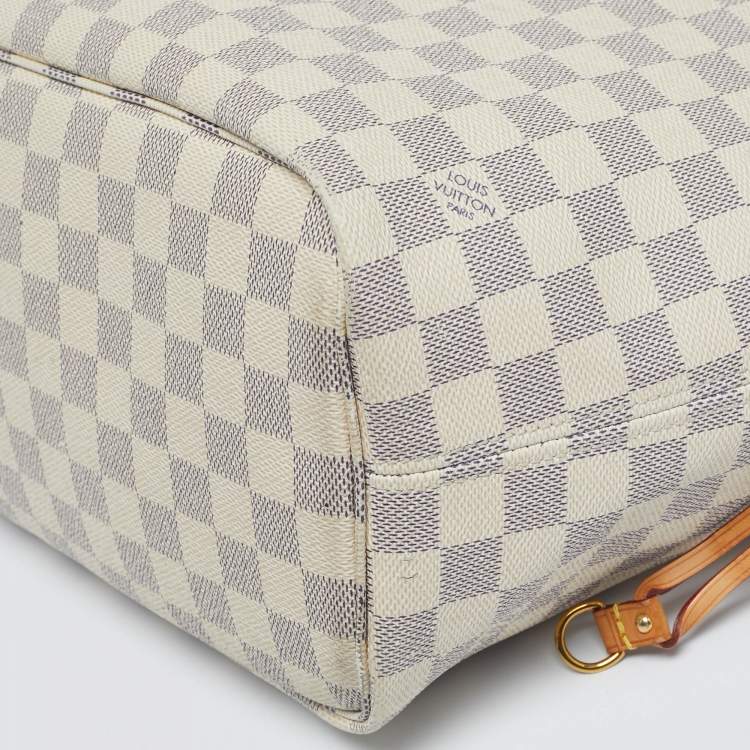 Pre Owned Louis Vuitton Damier Azur Canvas Neverfull MM Bag