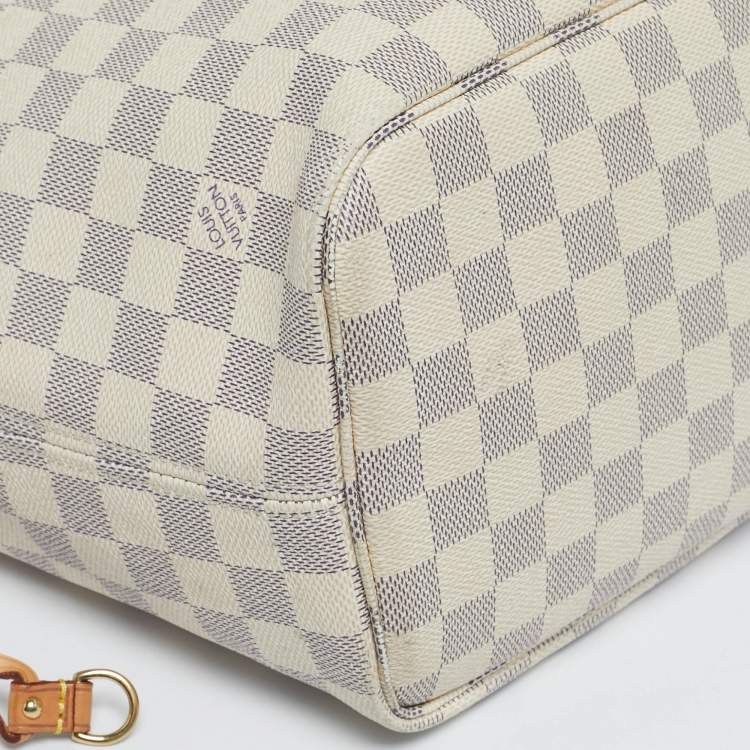 Pre Owned Louis Vuitton Damier Azur Canvas Neverfull MM Bag