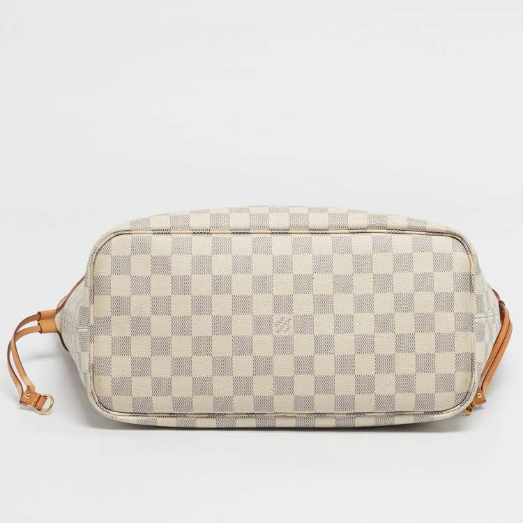 Pre Owned Louis Vuitton Damier Azur Canvas Neverfull MM Bag