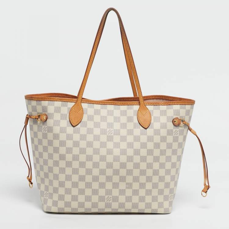 Pre Owned Louis Vuitton Damier Azur Canvas Neverfull MM Bag