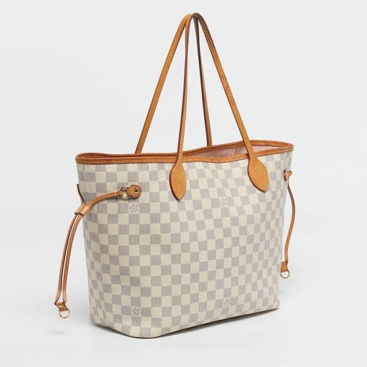 Pre Owned Louis Vuitton Damier Azur Canvas Neverfull MM Bag