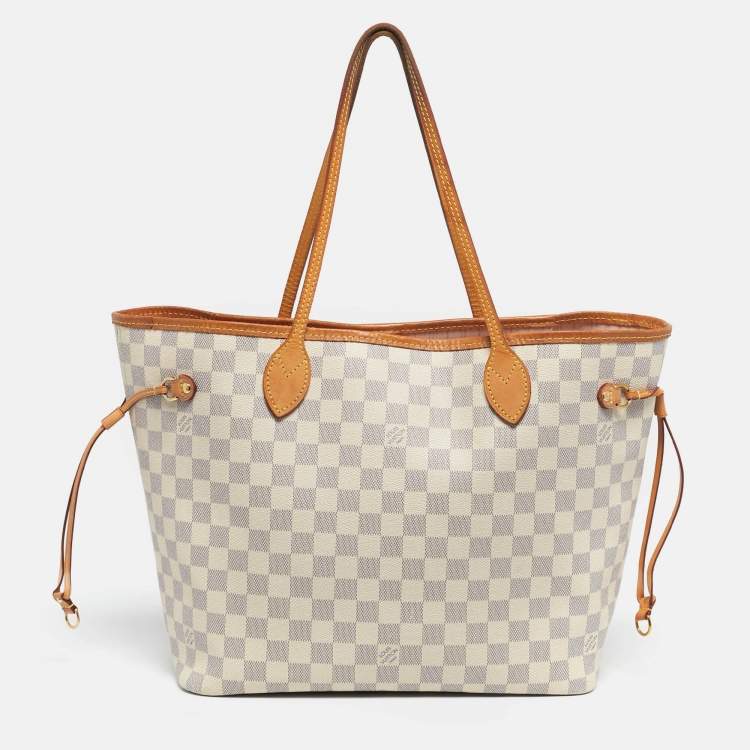 Pre Owned Louis Vuitton Damier Azur Canvas Neverfull MM Bag