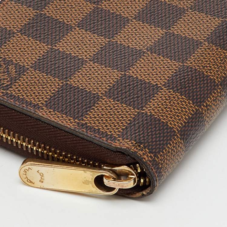 Pre Owned Louis Vuitton Damier Ebene Canvas Zippy Wallet