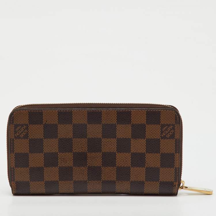 Pre Owned Louis Vuitton Damier Ebene Canvas Zippy Wallet