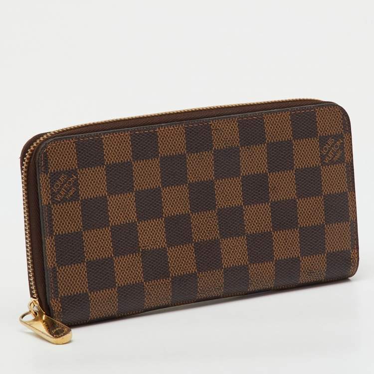 Pre Owned Louis Vuitton Damier Ebene Canvas Zippy Wallet
