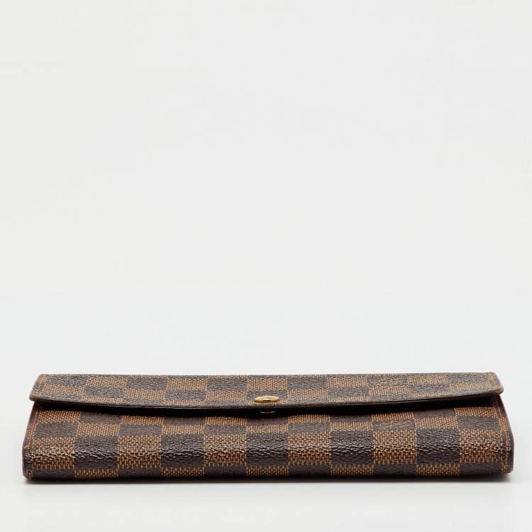 Pre Owned Louis Vuitton Damier Ebene Canvas Sarah Long Wallet