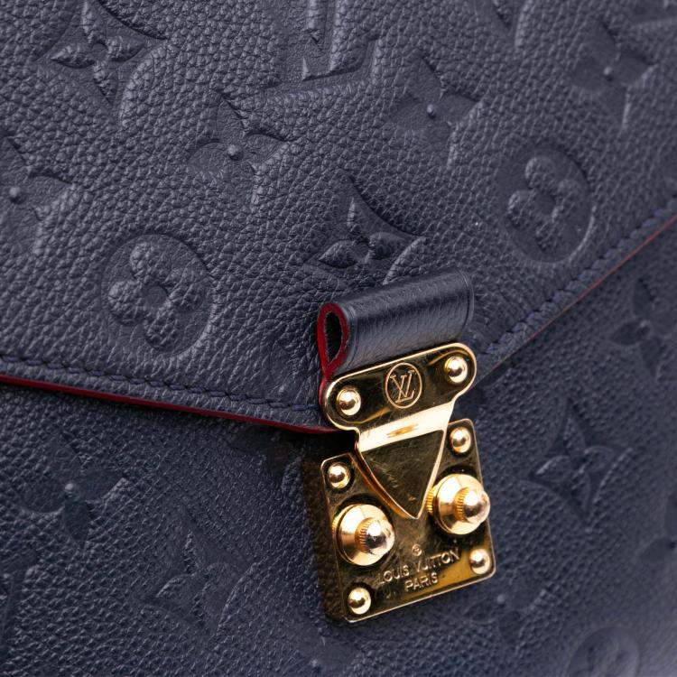 Pre Owned Louis Vuitton Navy Blue Monogram Empreinte Pochette Metis