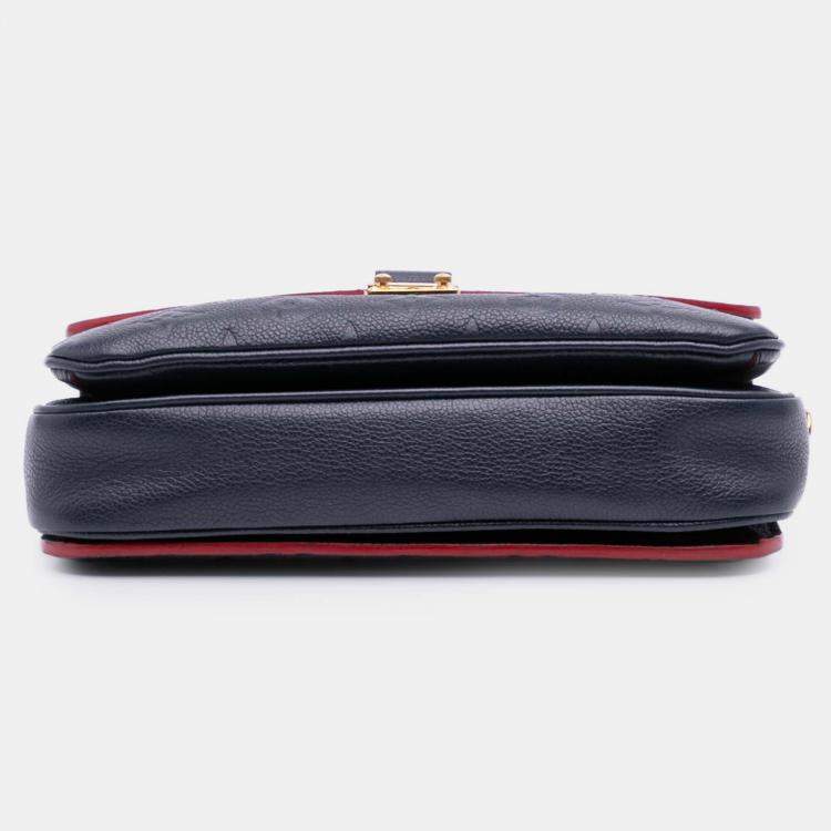 Pre Owned Louis Vuitton Navy Blue Monogram Empreinte Pochette Metis