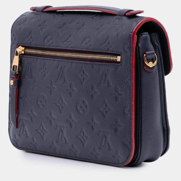 Pre Owned Louis Vuitton Navy Blue Monogram Empreinte Pochette Metis