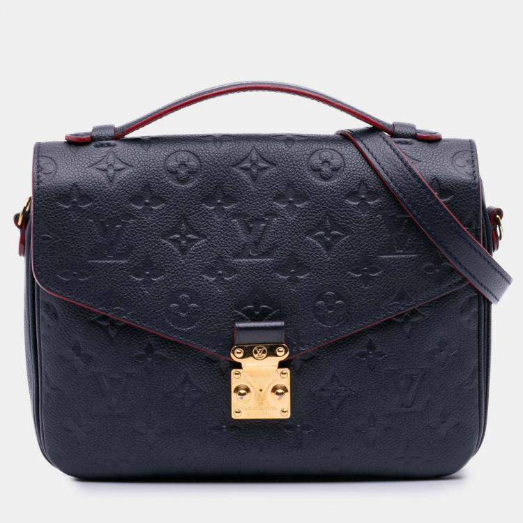 Pre Owned Louis Vuitton Navy Blue Monogram Empreinte Pochette Metis
