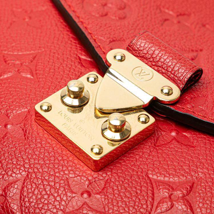 Pre Owned Louis Vuitton Red Monogram Empreinte Pochette Metis
