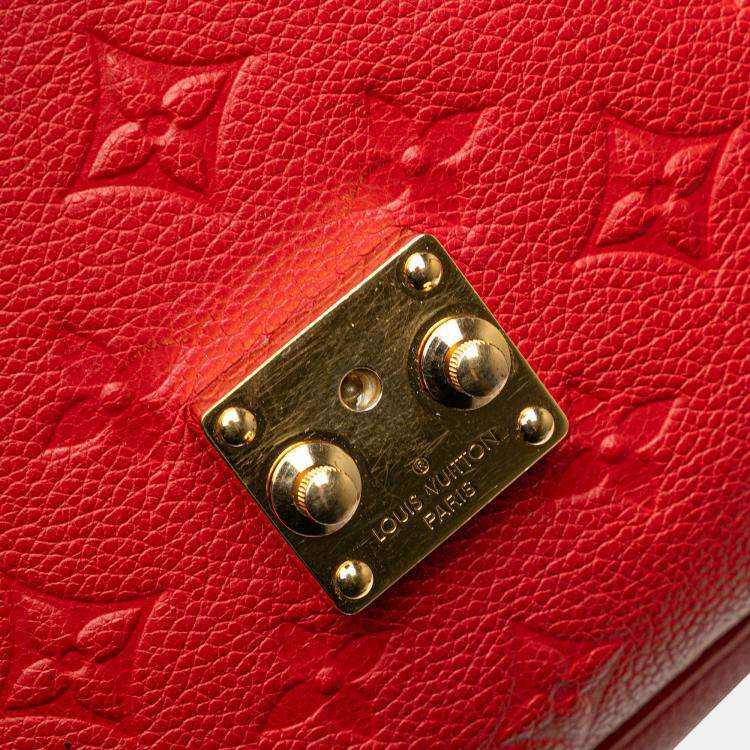 Pre Owned Louis Vuitton Red Monogram Empreinte Pochette Metis
