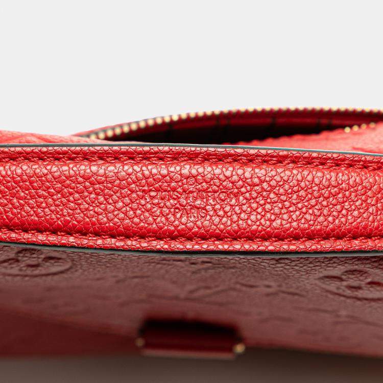 Pre Owned Louis Vuitton Red Monogram Empreinte Pochette Metis