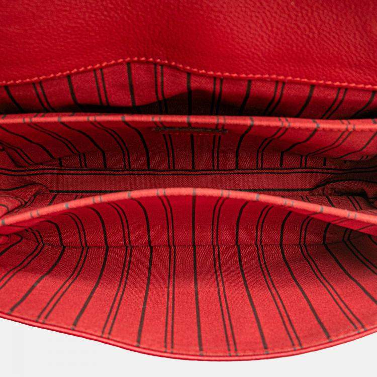 Pre Owned Louis Vuitton Red Monogram Empreinte Pochette Metis