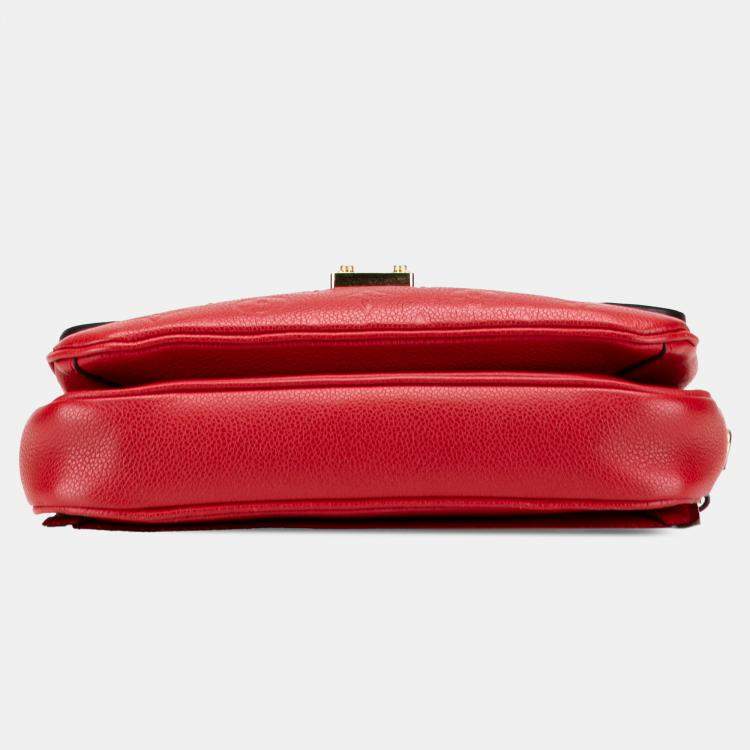 Pre Owned Louis Vuitton Red Monogram Empreinte Pochette Metis