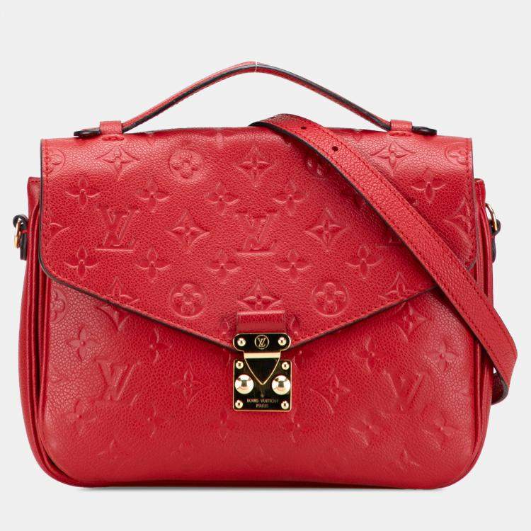 Pre Owned Louis Vuitton Red Monogram Empreinte Pochette Metis