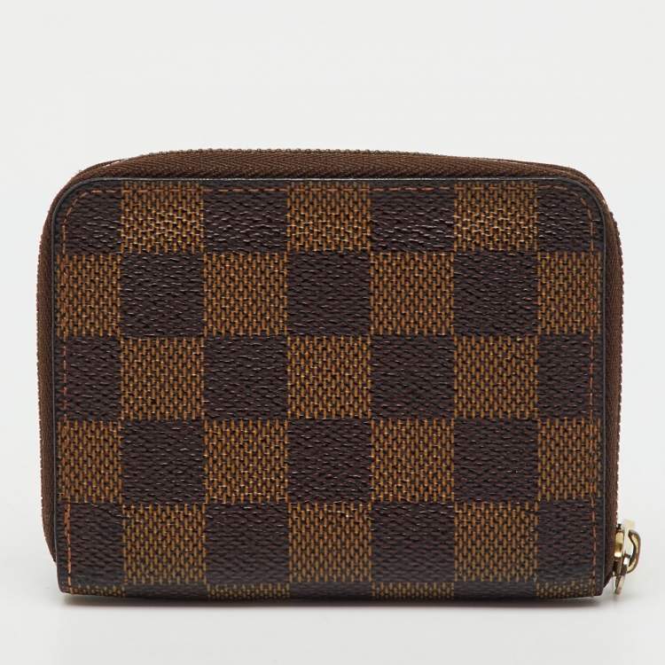 Pre Owned Louis Vuitton Damier Ebene Canvas Zippy Coin Purse
