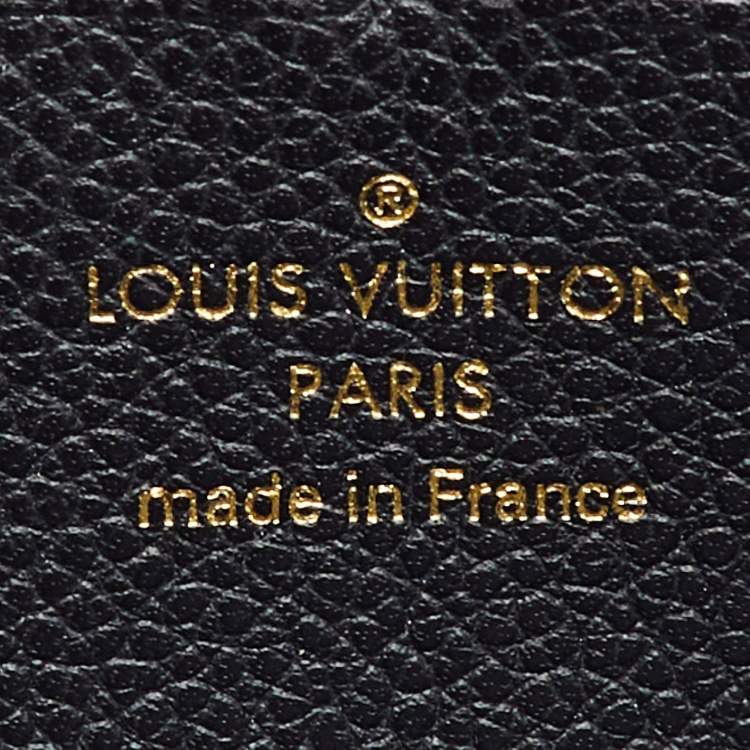 Pre Owned Louis Vuitton Black Monogram Empreinte Leather Zippy Wallet