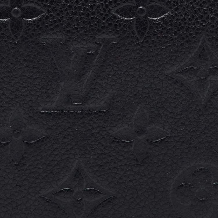 Pre Owned Louis Vuitton Black Monogram Empreinte Leather Zippy Wallet