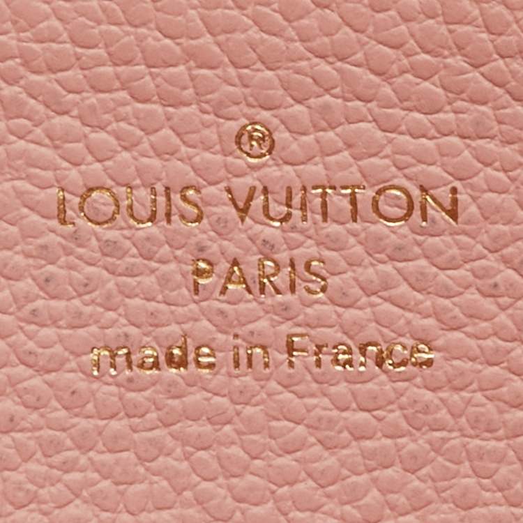 Pre Owned Louis Vuitton Rose Poudre Monogram Empreinte Leather Zippy Wallet